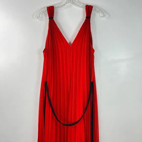 Ted Baker London Women Maleeta High/Low Red Dress Sleeveless Formal Flowy Size 4 - Picture 11 of 16
